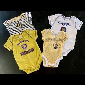 4 Pieces Baby Clothes Orlando City and UCF Knights